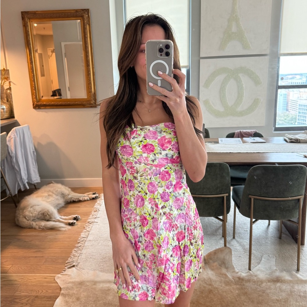 Floral Pink and Green For Love & Lemons Dress